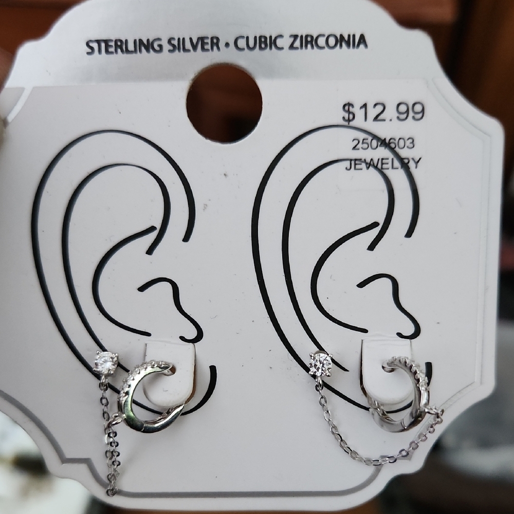 Sterling Silver Cubic Zirconia Earrings